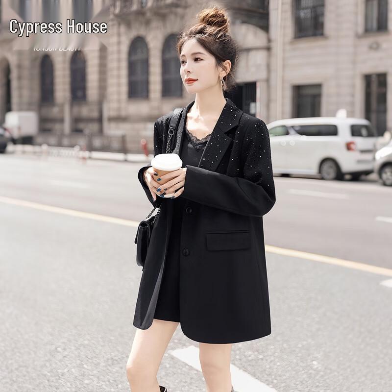 Женский блейзер с нишевым дизайном, украшенный стразами