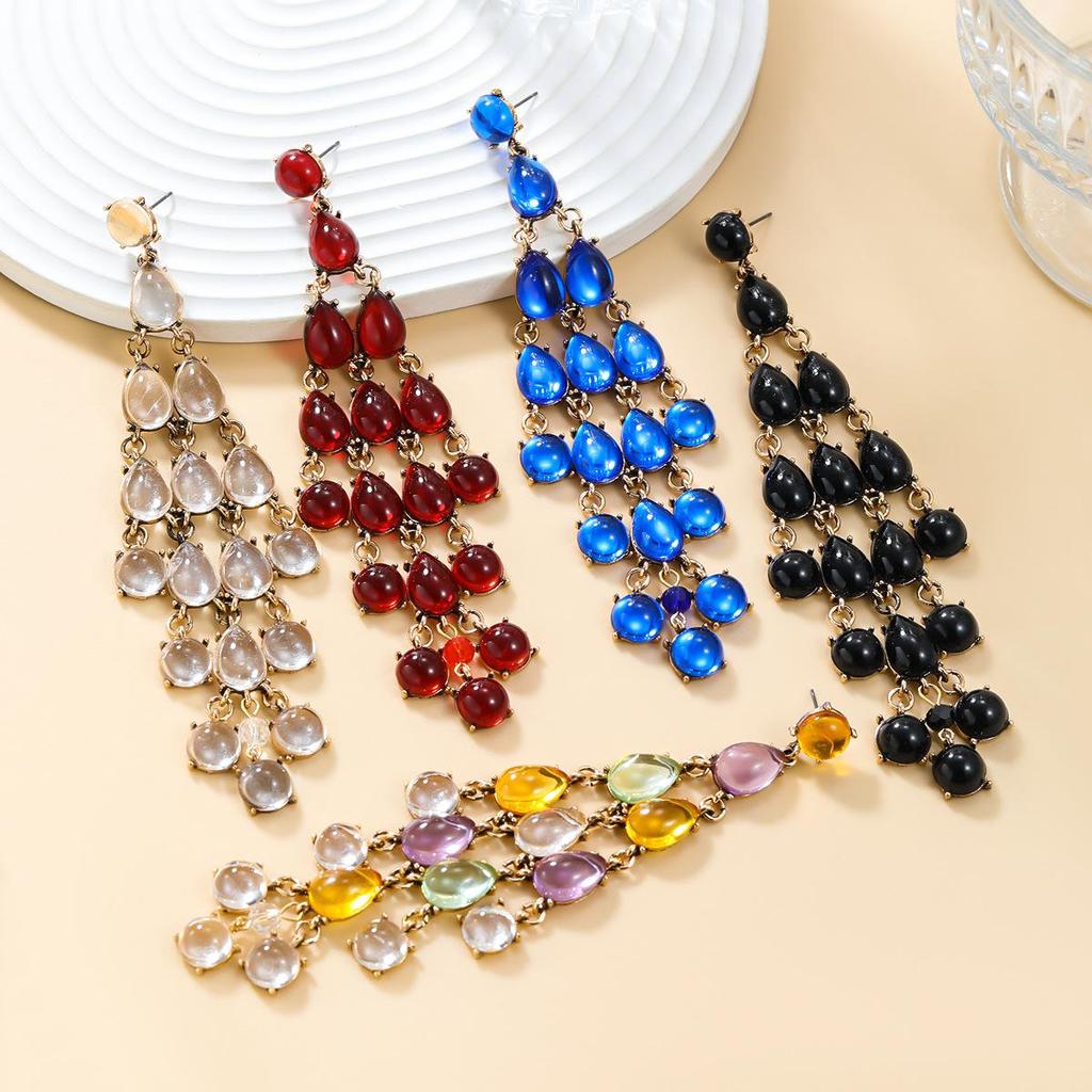 Pinkdudu Женские серьги-кисточки в стиле бохо, многослойные серьги-капли из смолы PD2176