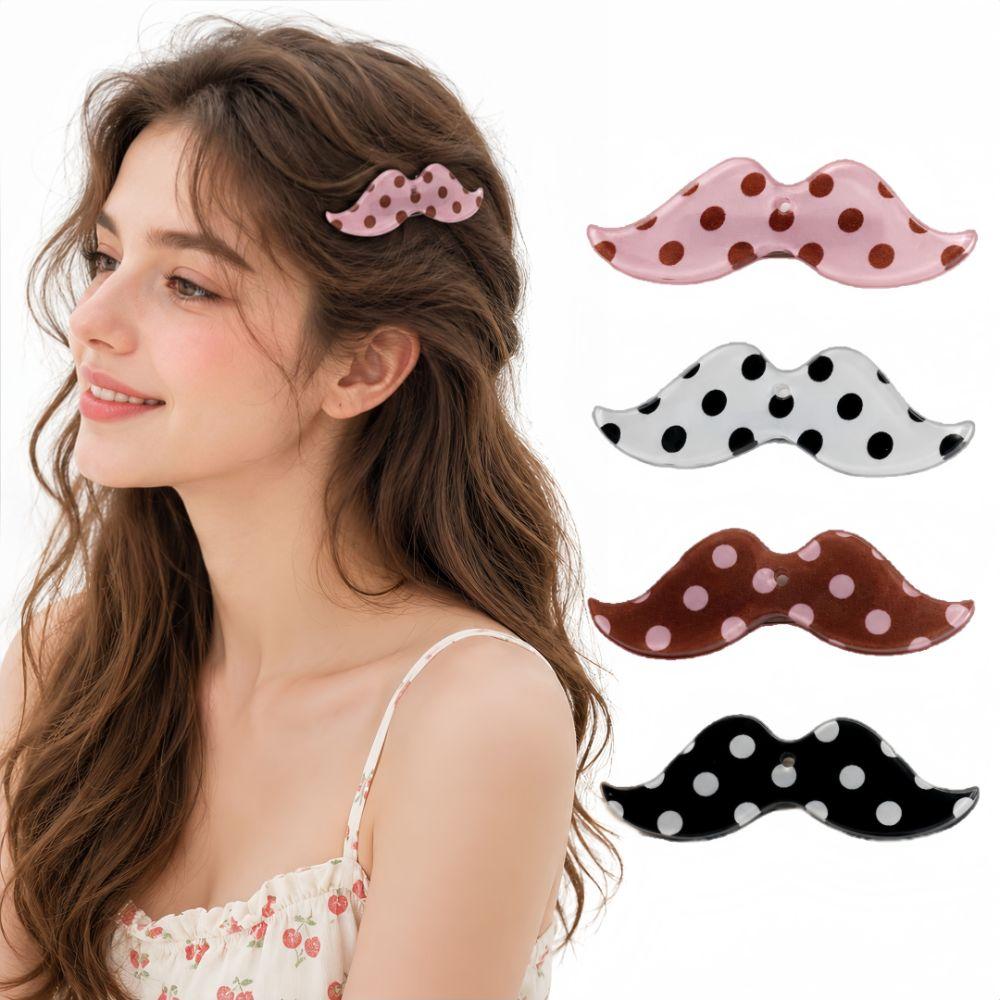 Korean Beard Shape Hair Clips Polka Dot Snap Clip Cute Bangs Clip Kawaii Accessories