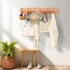 Wall Coat Rack for Entryway,Wooden Modern Heavy Duty Retractable Wall Mounted for Hallway Bathroom Bedroom for Hanging Jacket Towel Backpack Bag