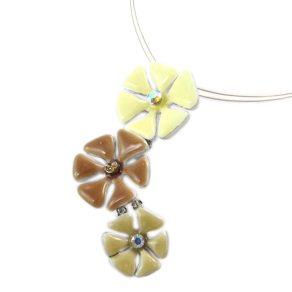 Les Trésors De Lily [E0392] — Дизайнерское колье «Мимозы» темно-бежевого цвета