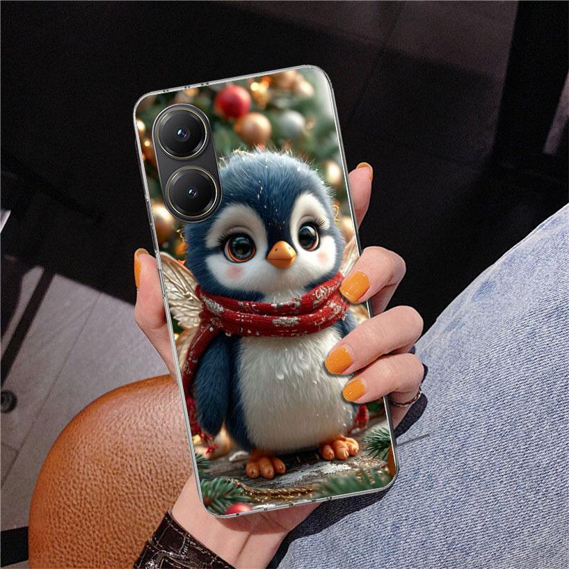Christmas Penguin Phnoe Case for Xiaomi Poco X5 X6 X7 Pro X4 Gt F7 Ultra M8 M7 Redmi 15C 15 13C 13 12C 12 Unique Cover Coque Poc
