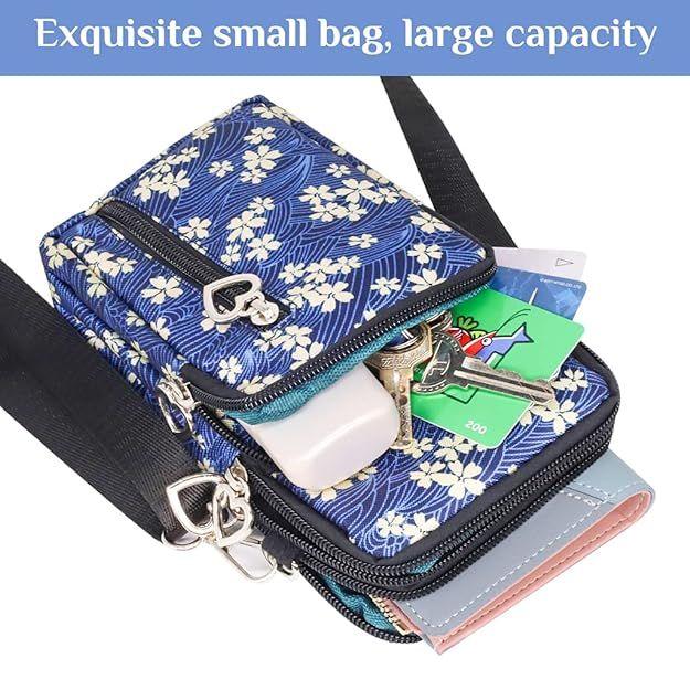 Crossbody Phone Bags For Women 3 Layers Small Multifunctional Mobile Pouch Sling Bags For Girls Latest Travel Cell Phone Purses Pouch