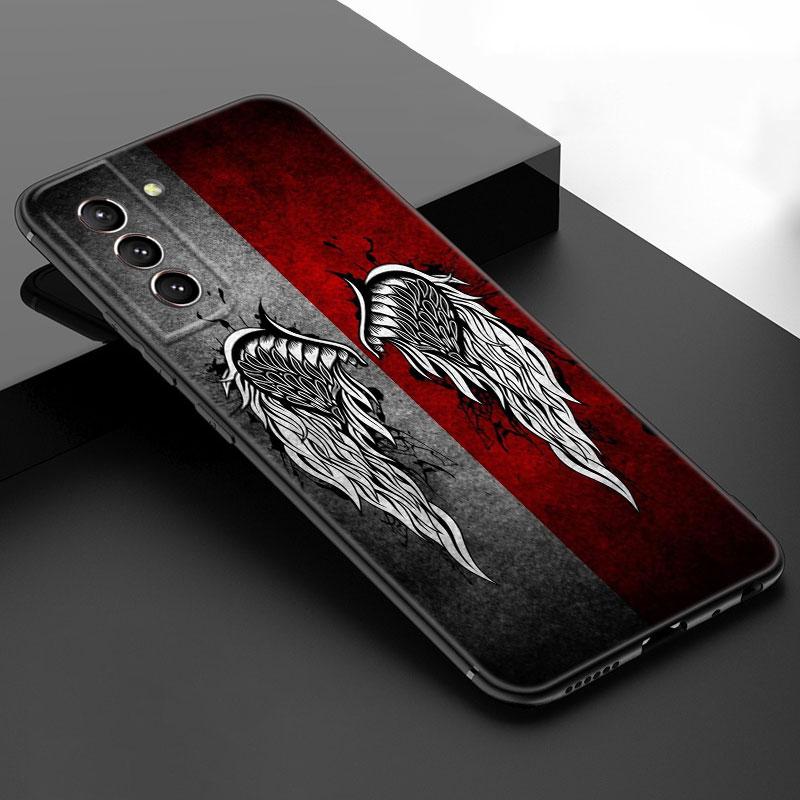 Фантазийные Крылья Ангела Девушки Черный Силиконовый Чехол для Телефона Samsung Galaxy S23 S21 S20 FE S24 S22 Ultra S10E S10 S9 S8 Plus