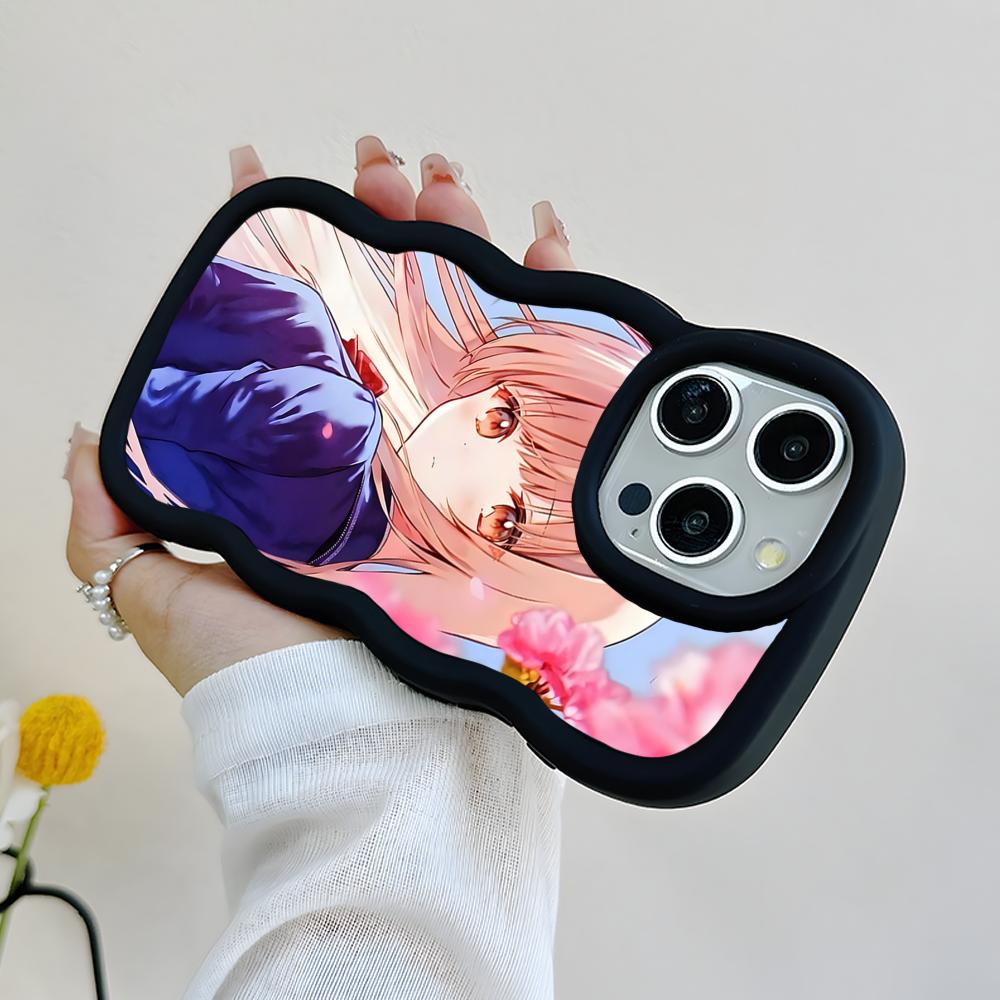 Чехол для телефона Angel Mahiru Shina для iPhone 17 16 15 14 13 12 11 Air Pro Max Plus Черный Мягкий ТПУ Покрытие с волнистым краем