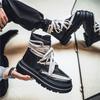 Уличные мужские черные мотоциклетные ботинки Модные короткие ботинки Crazy Strap Barrel Boots Мужские дизайнерские туфли на платформе Кожаные ботинки Hombre