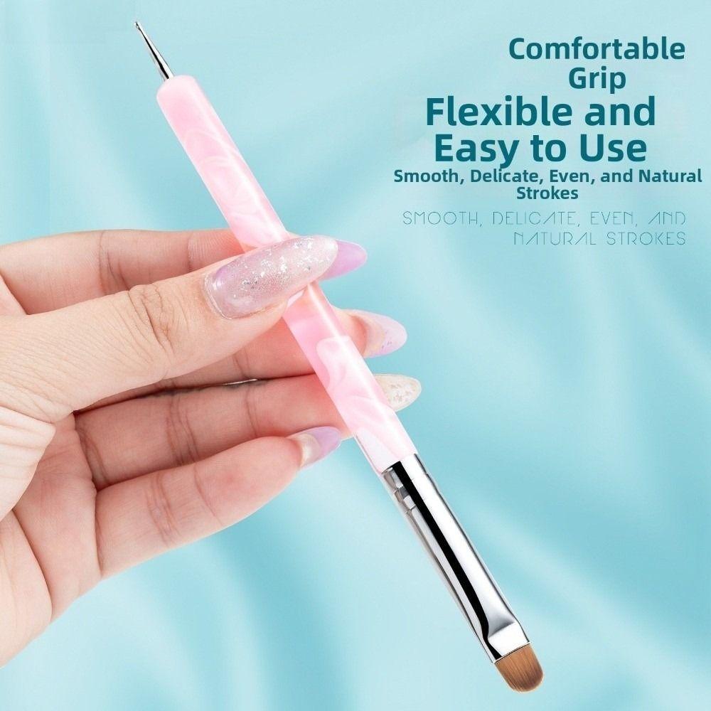 4pcs French Style Nail Art Brush Acrylic Handle Painting Manicure Tool Manicure Use