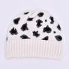 Men's and women's knitted hats angora soft waxy rabbit down leopard print hat autumn and winter outdoor wool hat to keep warm