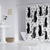 1 шт. Водонепроницаемая шторка для душа с принтом черного кота, шторка для защиты конфиденциальности с 12 крючками, разные размеры, простая установка