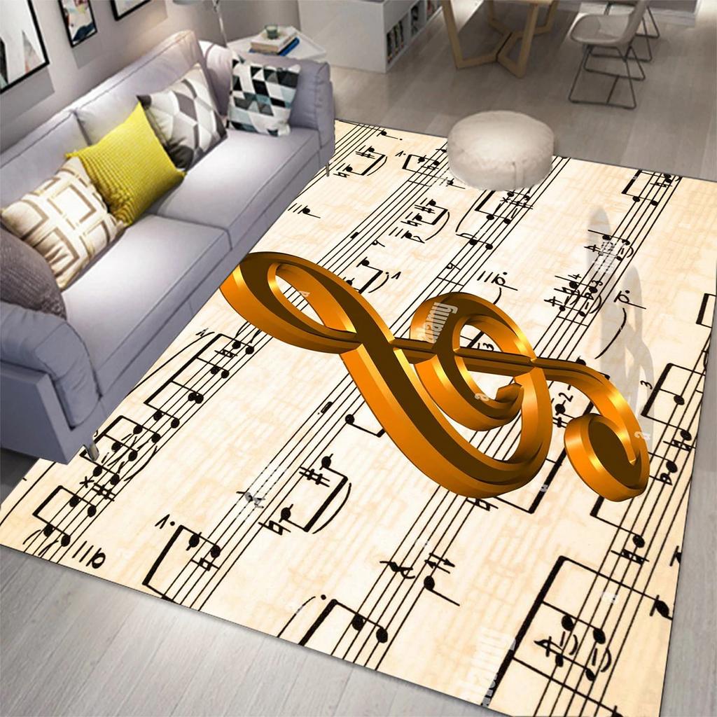 Music Note Carpet for Living Room Bedroom Hallway Balcony Entrance Doormat Floor Mat Large Soft Anti-slip Area Rug Home Decor