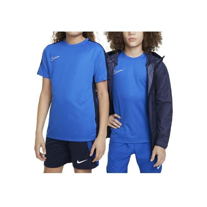 Nike Спортивная футболка Dri-FIT Academy 23 Color Block с вышитым логотипом и круглым вырезом, детские топы, синяя DX5482-463