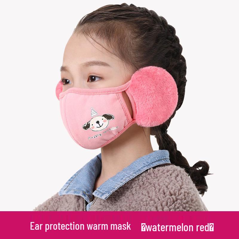 Children's Winter Windproof Face Mask: Thick, Breathable, Ear-Protecting, Washable for Outdoor Use.