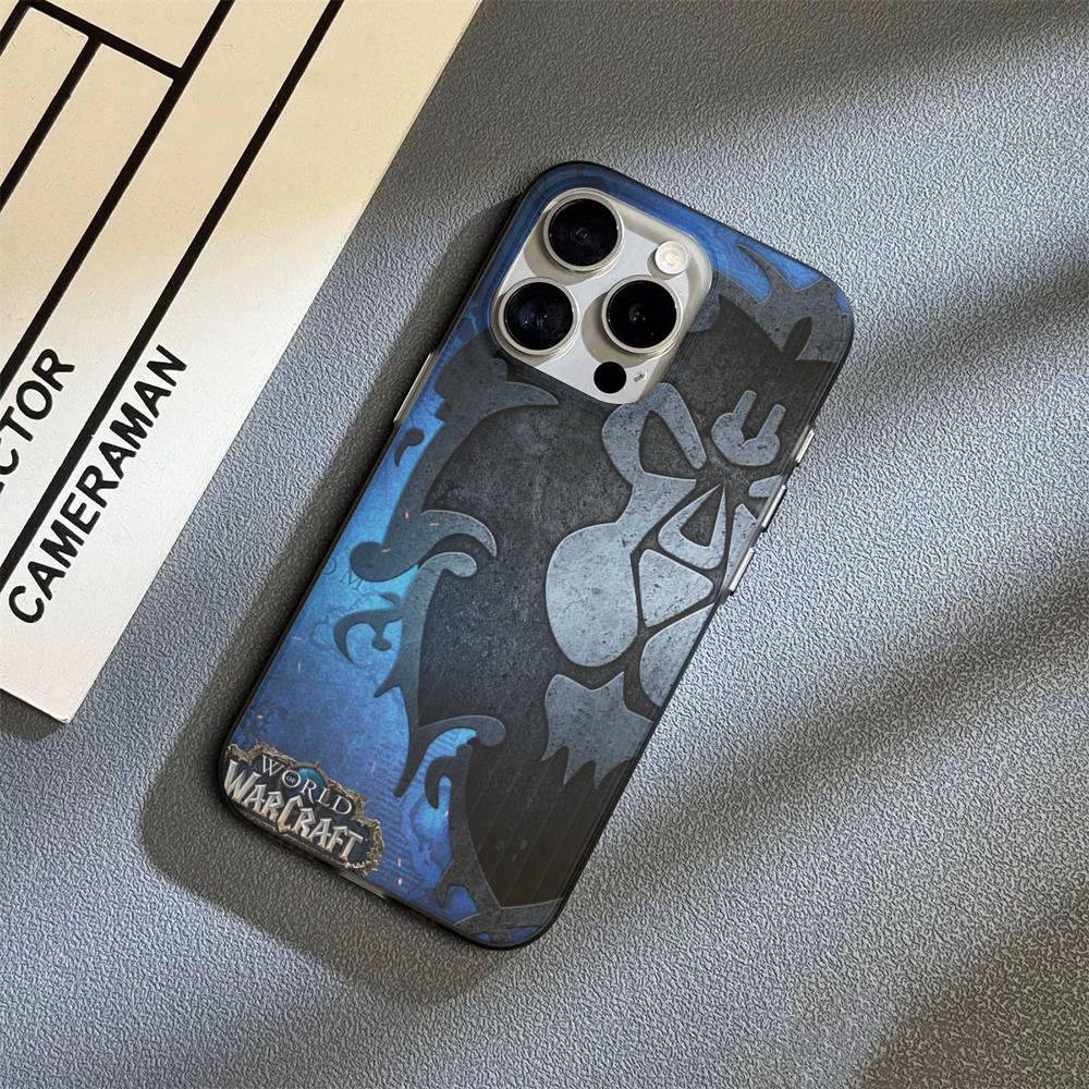 W-World Of W-Warcraft Игра Ретро Гофрированный Узор Для IPhone 17 16 15 14 13 12 11 16 Pro Max Plus Pro Нескользящий Чехол Для Телефона