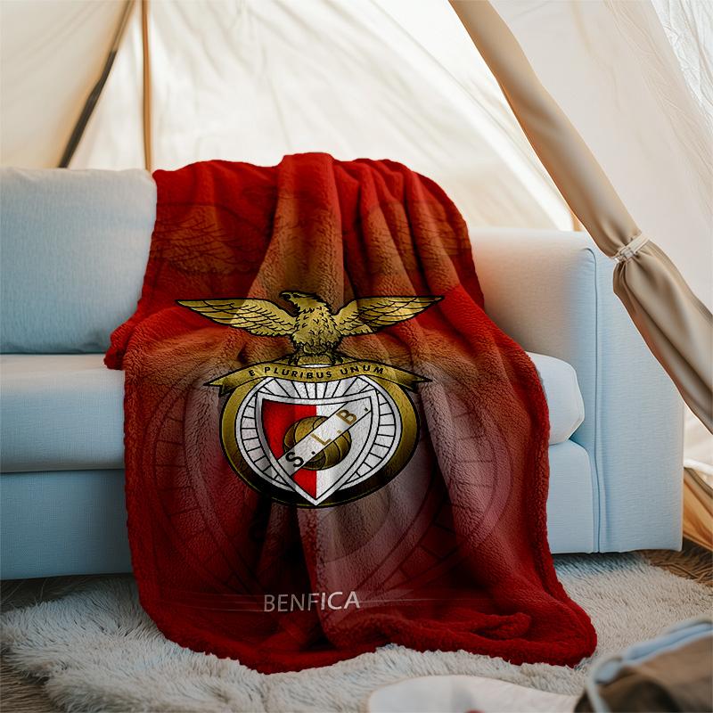 1pc B-Benfica Theme Blanket - Digital Print, Polyester, Cozy for All Seasons, Perfect for Outdoor, and Travel