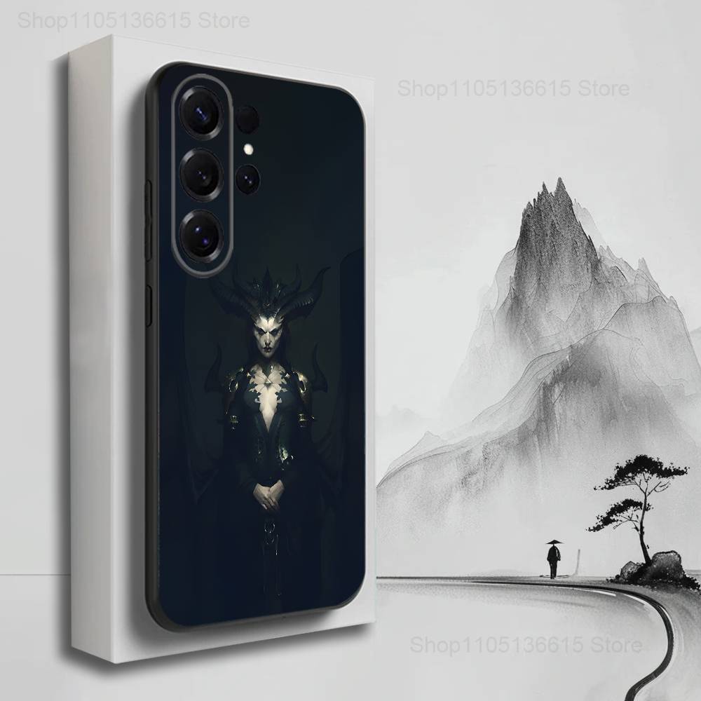 Игровой чехол L-Lilith D-Diablos для телефона Samsung S25, S24, S23, S22, S21, S20, S10, S9, Ultra, Plus, Lite, FE, Мягкий силиконовый черный чехол