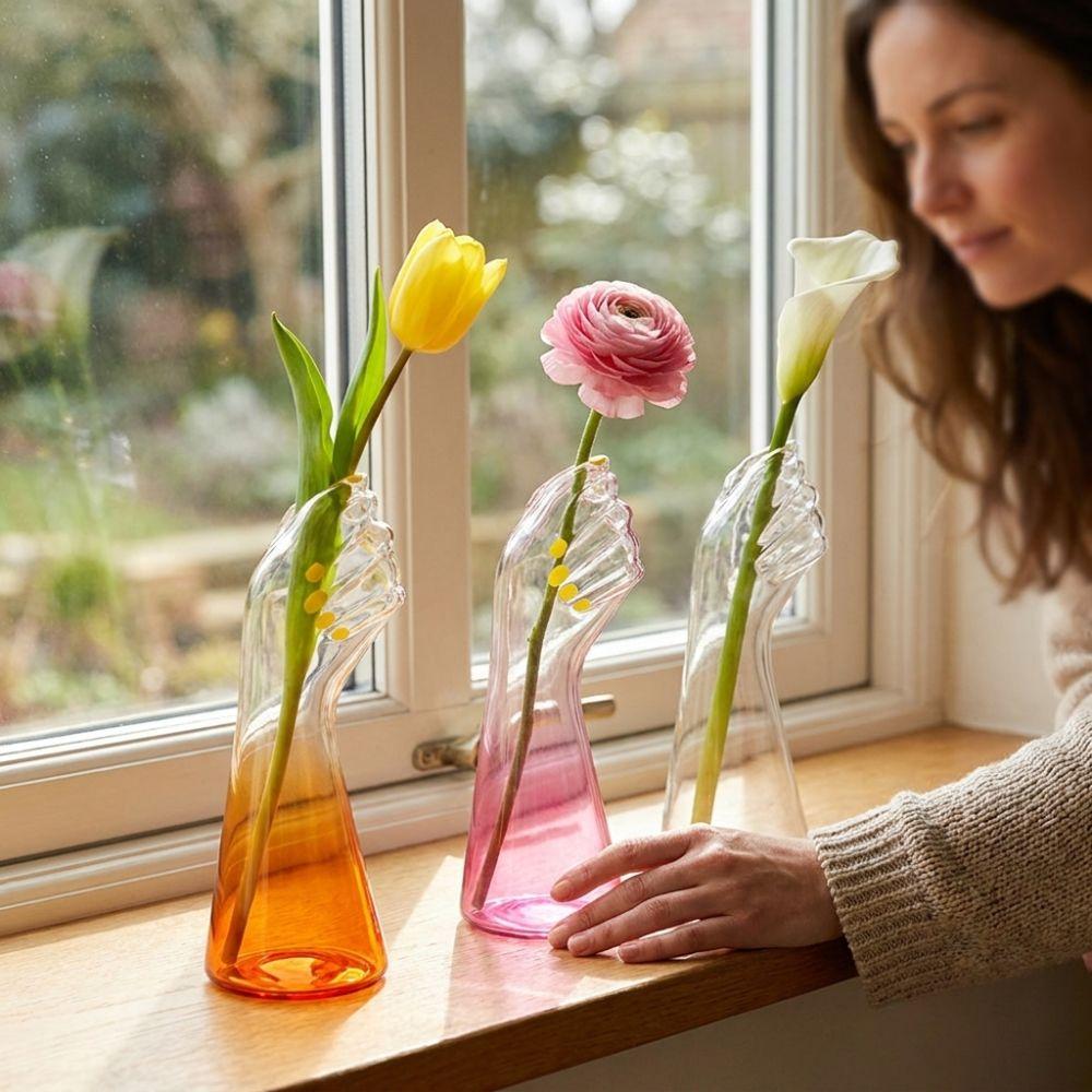 Handmade Hydroponic Glass Vase Transparent Flower Arrangement Vase Flower Holder Living Room
