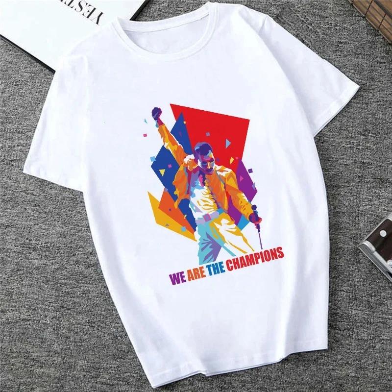 Футболка Freddie The Queen Белая Модная Женская Футболка Харадзюку Каваи Одежда С Коротким Рукавом Летняя Футболка Повседневный Женский Топ С Круглым Вырезом