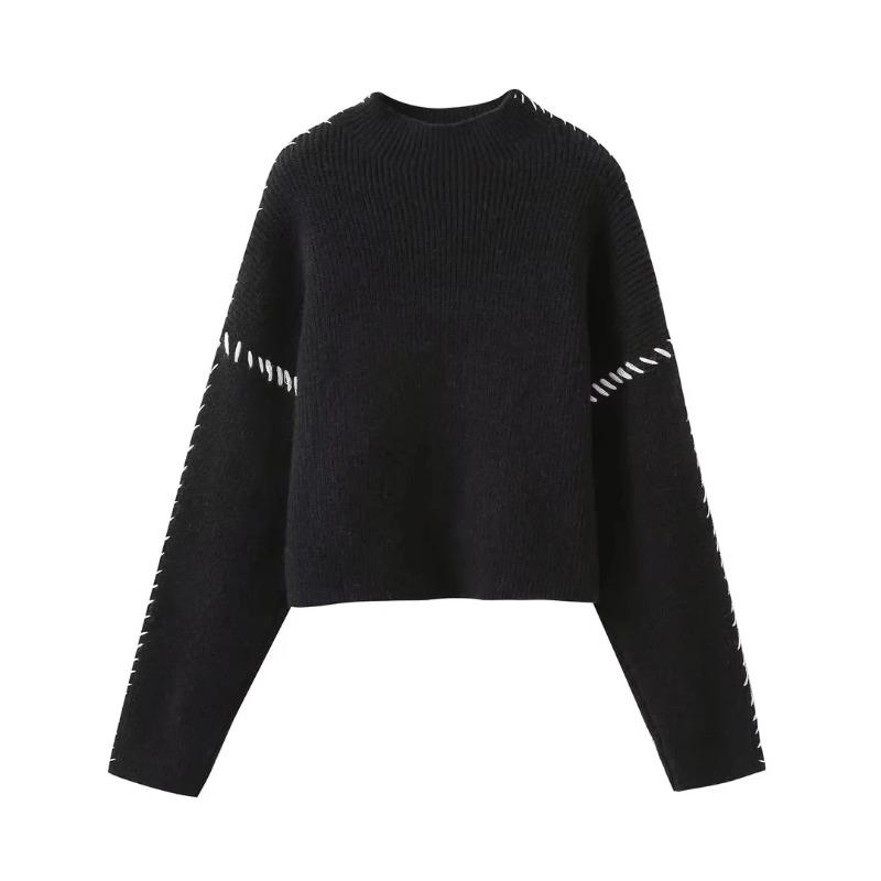 Autumn Winter Oversize Turtleneck Sweater Loose Slimming Casual Design Sense Fashion Knit Top Outerwear