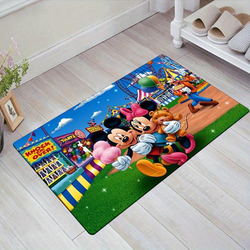 1 шт. Ковер с рисунком Микки Мауса и Минни от Disney, Ковер для зоны, Нескользящий ковер, Ручная стирка, Коврик для пола, Подходит для гостиной, спальни, домашнего декора