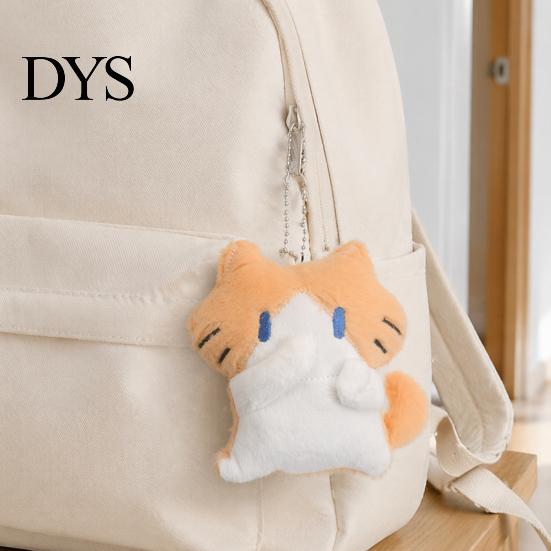 Милая плюшевая игрушка-кошка, мультяшный кулон, мягкий котенок, брелок-подвеска для сумки, рюкзака, декоративный аксессуар для зеркала заднего вида автомобиля, компактный