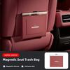 Car Leather Garbage Bag Magnetic Adsorption Seat Back Hanging Storage Bag For Mitsubishi Colt I200 Space Ralliart Ex Star Mirage HZ8
