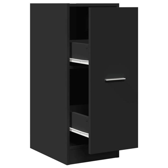 VidaXL Armoire d'apothicaire noir 30x41x77,5 cm bois d'ingénierie, coffre d'apothicaire, meuble d'apothicaire, coffre à 855152