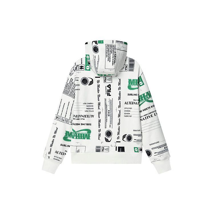 Fila X MIHARA Мода Повседневный Логотип с Буквами Свободный Худи с Принтом Женские толстовки Кокосово-Белый F11W243208F-IV