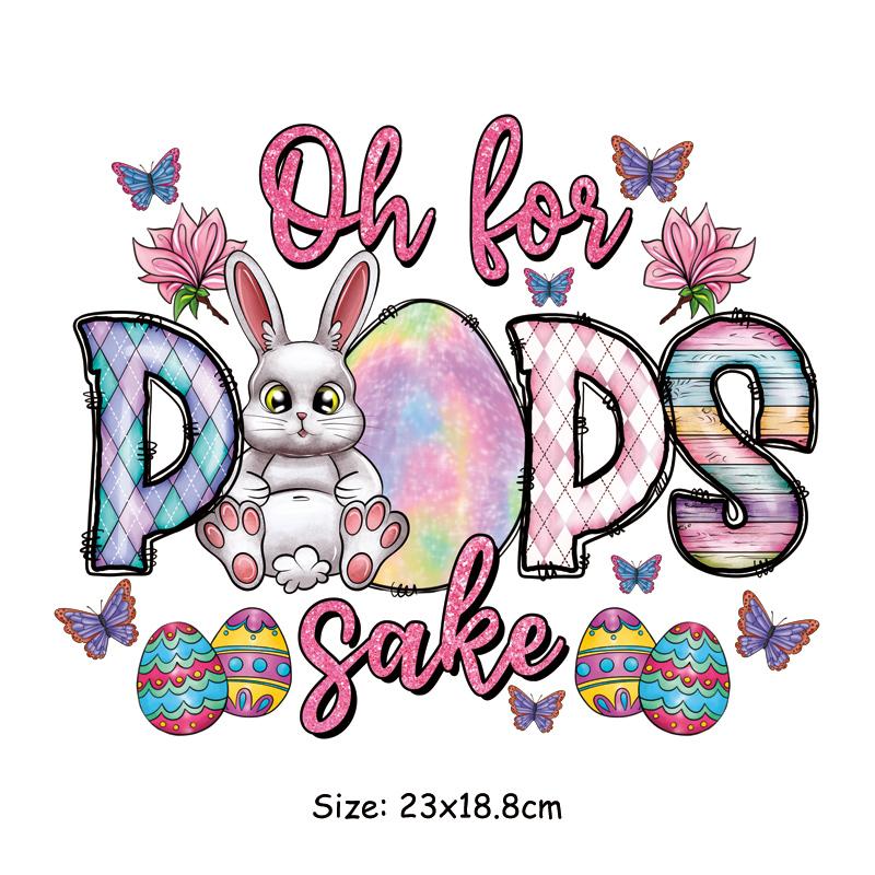 Пасхальный день, термонаклейка для одежды, термопресс, аппликация, футболка, железная нашивка, кролик, сделай сам, швейные поделки