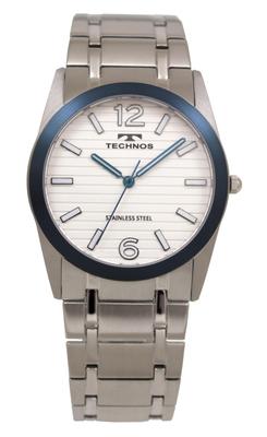 Мужские серебристые часы Technos T9C15SS, 3 стрелки