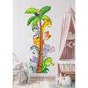 Cute Safari Animals Themed Height Measure Kids Room Multipurpose Cabinet Wall Sticker Set