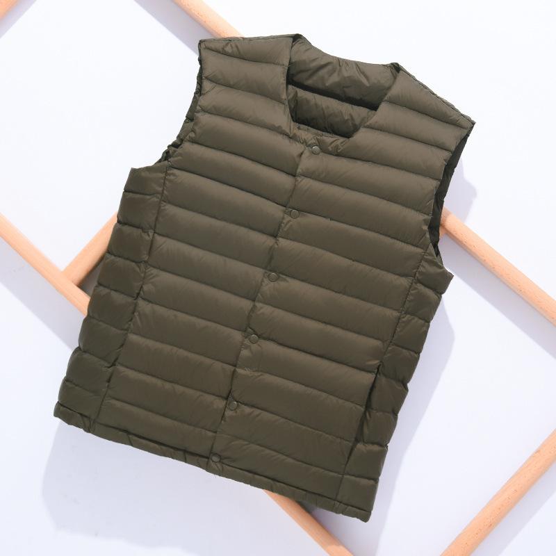 Men's Down Vest Light Down Jacket Stand Collar Coat Large Waistcoat