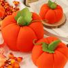 Plush Pumpkin Pillow 3D Simulated Pumpkin Sofa Cushion Soft Orange Pumpkin Home Decor for Halloween Thanksgiving Children's Gift