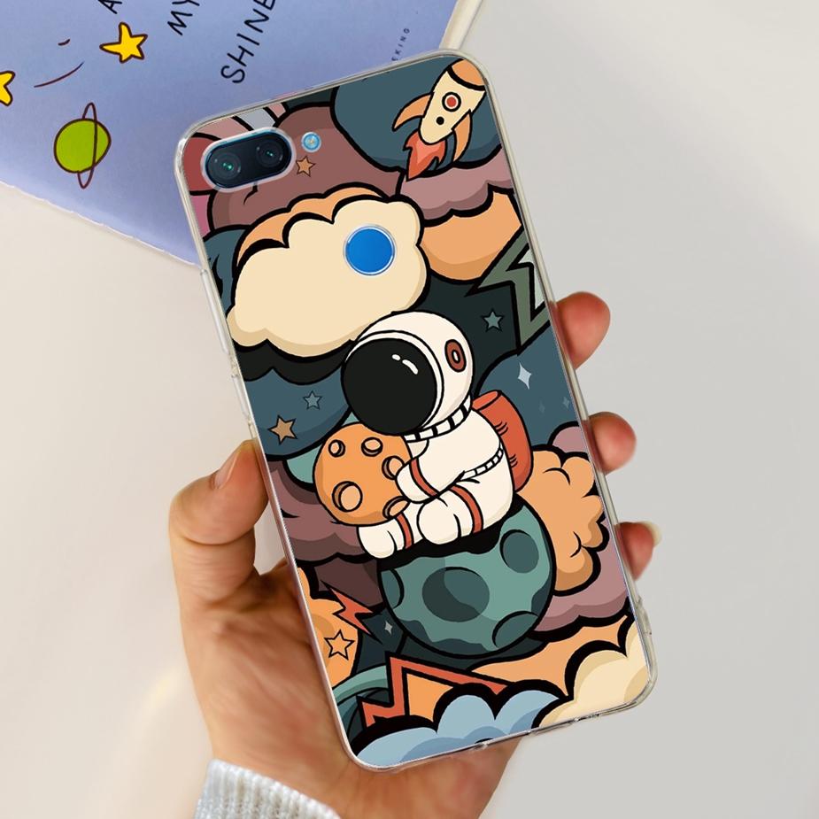 Чехол для Xiaomi Mi 8 Lite Милый Расписной Чехол Прозрачный Силиконовый Чехол для Телефона Для Xiaomi Mi 8 Lite 8Lite Задняя Крышка 6.26'' Fundas Coque
