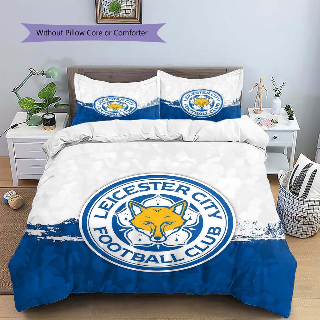 Leicester City Football Club2 Pattern Bedding Quilt Set Home Decoration Gift (1 * duvet cover + 2 * pillowcase without core)