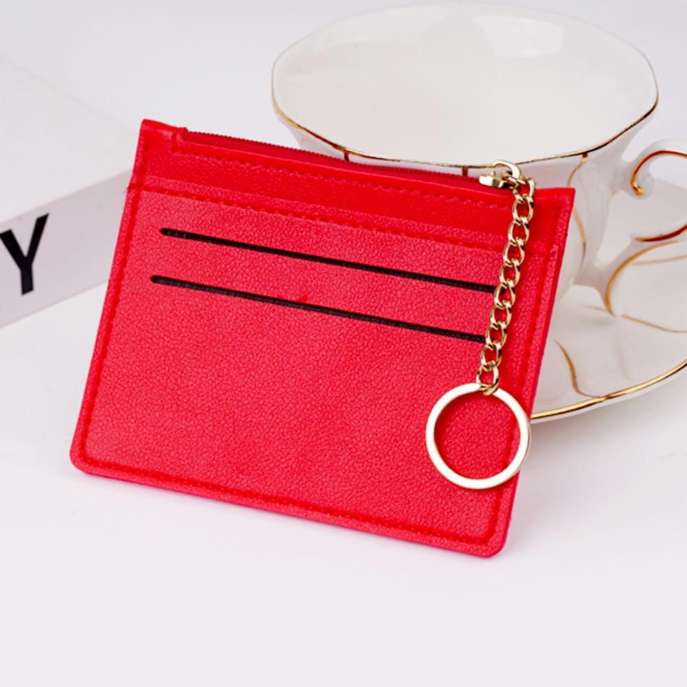 PU ID Credit Card Holder Thin Leather Short Wallets Fashion Leather Coin Purse Female/Male