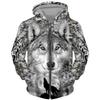 Unisex Tiger 3D Digital Print Hooded Zip-Up Sweatshirt Loose Fit Casual Long Sleeve Pullover Men Women
