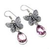 Серьги из серебра 925 пробы с натуральным розовым кунцитом ручной работы 1,97 дюйма I4o52