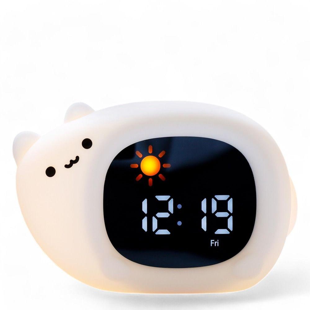 Pat Control Alarm Clock Animal-Shape Touch Night Light Sleep Training Clock  Bedroom