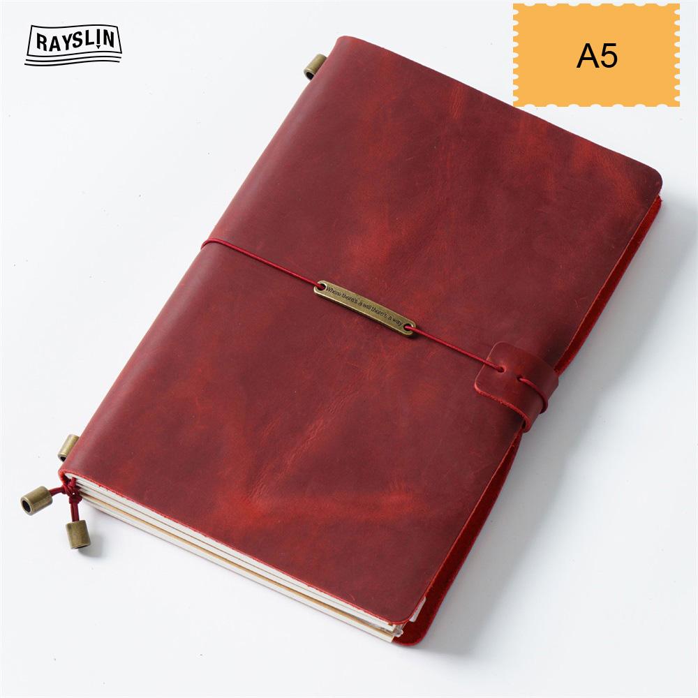 7 Colors 4 Sizes Travel Journal Genuine Leather Cover Handmade Notebook DIY A5 Diary Office School Note Book Free Embossing Name