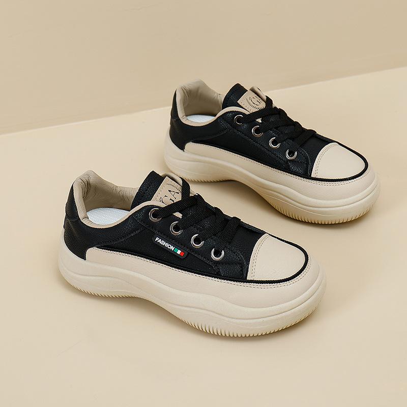 Женские кроссовки на платформе, противоскользящие удобные повседневные кроссовки из искусственной кожи для бега, прогулочные кроссовки, дышащие кроссовки на массивной шнуровке, спортивная обувь для тенниса для женщин