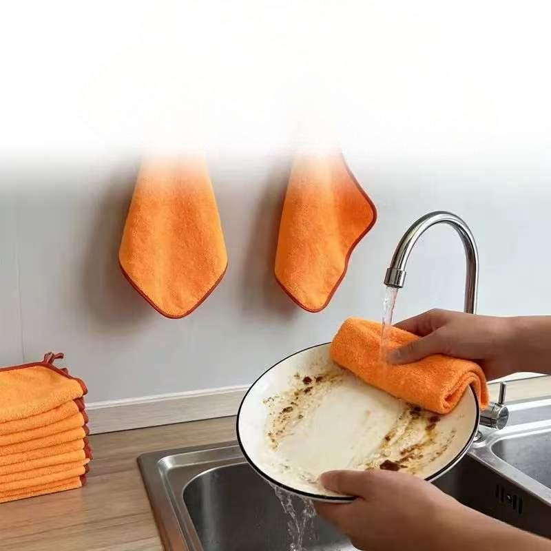Прочные салфетки из микрофибры для уборки 30x30 см, Супервпитывающие кухонные полотенца, впитывающие масло, для посуды и поверхностей