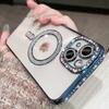 Прозрачный блестящий кристальный чехол для телефона для iPhone 17 Air 15 16 14 11 12 13 Pro Max Plus Для Magsafe Магнитная беспроводная зарядка Чехол