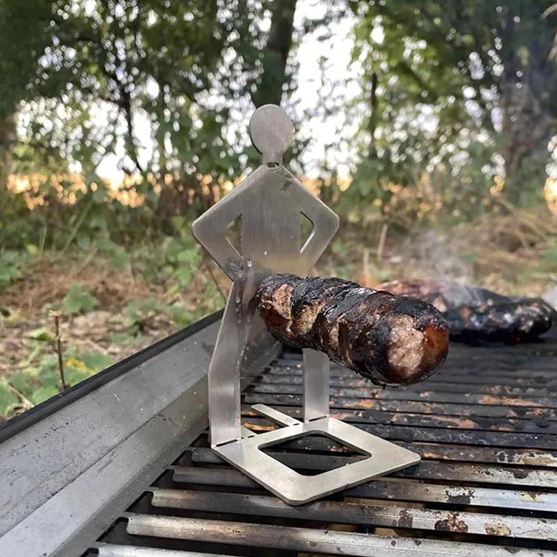 Забавный портативный рюкзак из нержавеющей стали, стойка для кемпинга, подставка для колбасы для путешествий на открытом воздухе, летняя вечеринка, пикник, держатель для хот-догов