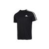 3-Stripes Casual Sports Round Neck Short Sleeve T-Shirt Men Tops Black GM2105