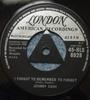 7-дюймовая пластинка ДЖОННИ КЭШ - Я забыл вспомнить забыть 45HLS8928 London Records, 1959 UK Фолк Б/У