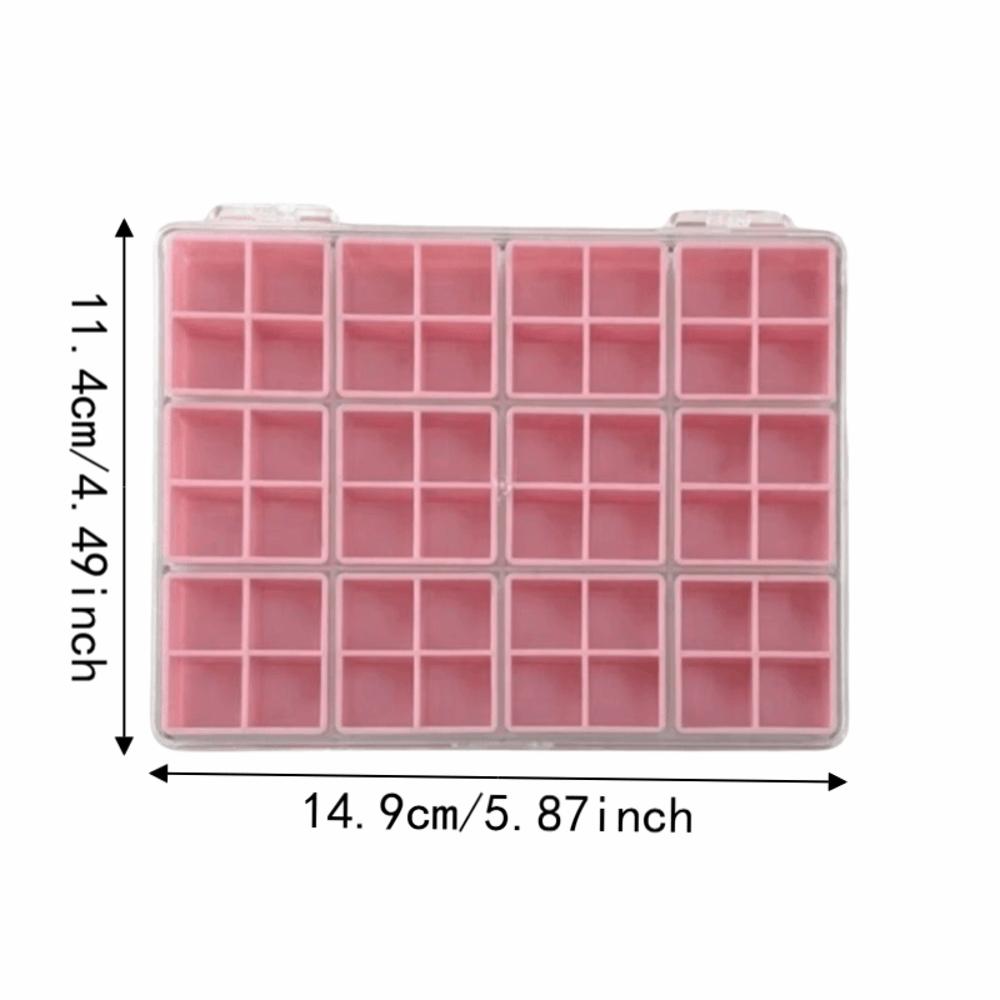 Plastic Nail Charms Case Detachable Grids Jewelry Organizing Box  Nail Rhinestone