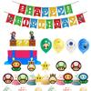 Super Mario Kids Birthday Party Decor Suit Features Colorful Balloons And Cheerful Banner For Celebration