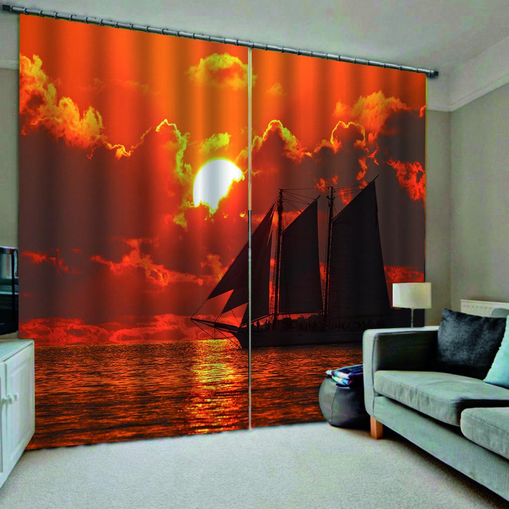 Природа Senery закат пляж небо море океан занавески для окон жалюзи для гостиной детская спальня ванная комната кухня дверь домашний декор2 шт