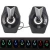 Портативная USB-колонка с RGB-подсветкой, регулятором громкости, проводной сабвуфер для ноутбука, настольного компьютера