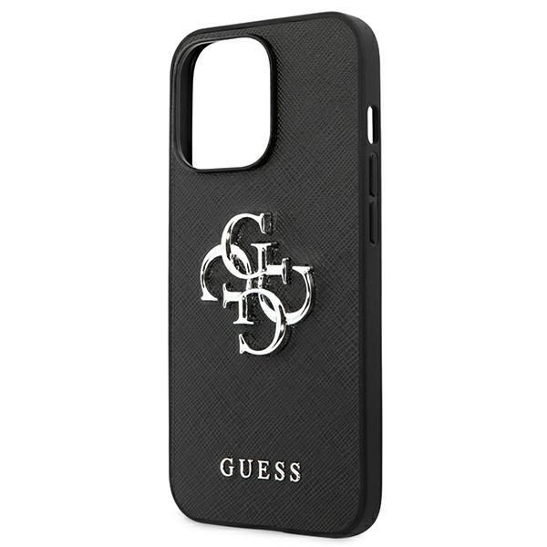 Guess Guhcp13Lsa4Gsbk Iphone 13 Pro/13 6,1 Czarny/Black Hardcase Saffiano 4G Metal Logo